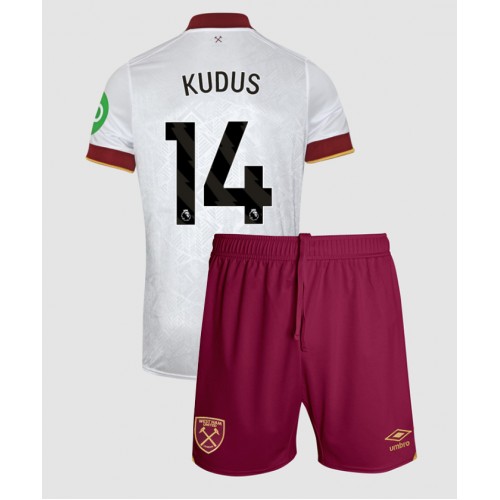 Fotballdrakt Barn West Ham United Mohammed Kudus #14 Tredjedraktsett 2024-25 Kortermet (+ Korte bukser)